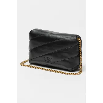 Pinko, Geanta crossbody de piele Love Baby, Negru