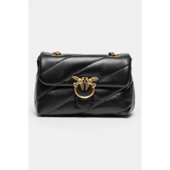 Pinko, Geanta de piele cu bareta de umar Love Classic, Negru