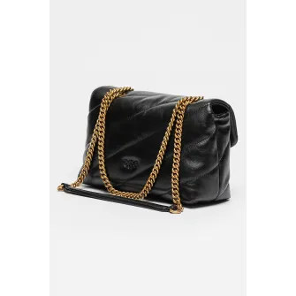 Pinko, Geanta de piele cu bareta de umar Love Classic, Negru