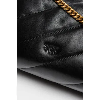 Pinko, Geanta de piele cu bareta de umar Love Classic, Negru