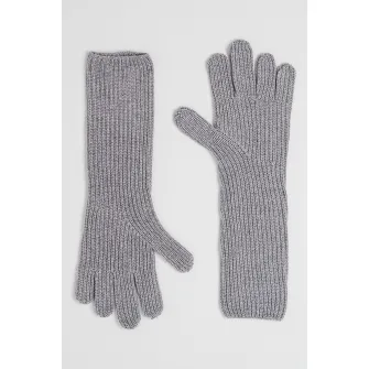 Pinko, Manusi tricotate din amestec de lana, Gri deschis