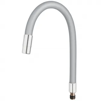 Pipa elastica/flexibila Ferro Elastico pentru baterie bucatarie LGEO SQUARE, LUGIO, RATIO, ZUMBA, Gri