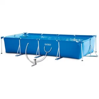 Piscina dreptunghiulara Intex 28274NP, 4.5mx2.2mx84cm, cadru metalic, pompa filtrare inclusa