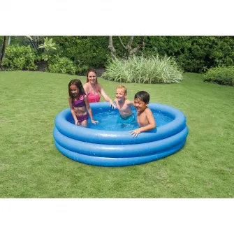 Piscina gonflabila Intex - Crystal Blue, cu 3 inele, 168 x 38 cm, fara pompa de filtrare