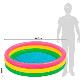 Piscina gonflabila Intex - Sunset glow, 147 x 33 cm, fara pompa de filtrare