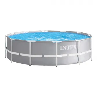 Piscina Intex 26720NP Prism Frame,  pompa de filtrare,  scara si panou protectie inclus, 427 x 427 x 107 cm