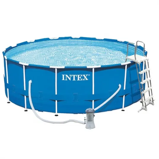 Piscina Intex 28242NP Frame pompa de filtrare, scara si panou protectie inclus, 4.57m x 122cm
