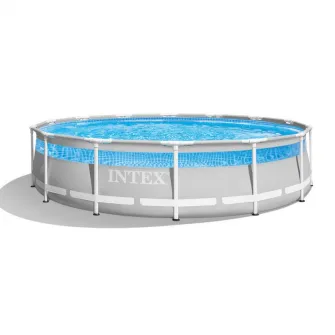 Piscina Intex Clearview 26722NP,  cadru metallic,  componenta: pompa de filtrare,  scara,  folie pentru baza si prelata, 427 x 107 cm