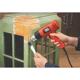 Pistol cu aer cald BlackDecker KX1650, 1750 W, 600 °C temperatura maxima, 740 l/min debit aer