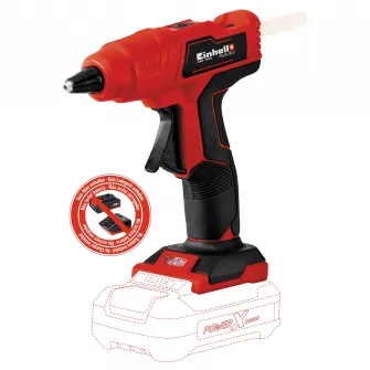 Pistol de lipit la cald pe acumulator Einhell PXC TE-CG 18 Li - Solo, baton lipire 11 mm, temperatura lucru 170 °C, incalzire 2 min, fara acumulator/incarcator