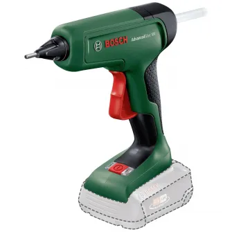 Pistol de lipit pe acumulator Bosch AdvancedGlue 0603264800, 18 V, 20 g/min capacitate lipire, 11 mm diametru bagheta, 200 °C temperatura, fara acumulator/incarcator