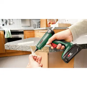 Pistol de lipit pe acumulator Bosch AdvancedGlue 0603264800, 18 V, 20 g/min capacitate lipire, 11 mm diametru bagheta, 200 °C temperatura, fara acumulator/incarcator