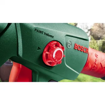 Pistol de vopsit Bosch PFS 1000, 410 W, 800 ml capacitate rezervor, 100 ml/min capacitate pompare, 1.3 m lungime furtun + duza pentru vopsele