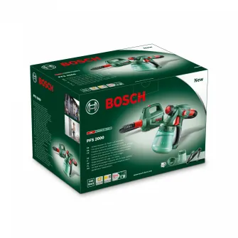 Pistol de vopsit Bosch PFS 2000, 440 W, 800 ml capacitate rezervor, 200 ml/min capacitate pompare, 1.3 m lungime furtun