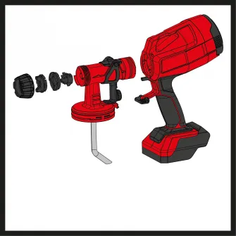 Pistol de vopsit pe acumulator Einhell TC-SY 18/60 Li Solo,18 V, debit 650 ml/min, rezervor 800 ml,fara acumulator si incarcator in setul de livrare