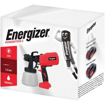 Pistol de Vopsit pe acumulator Energizer, 20V, 1.5Bar, 80 DIN/s, rezervor 800ml, fara acumulator/incarcator