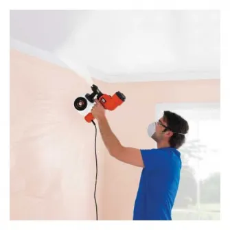 Pistol vopsit electric Black & Decker HVLP200, 400W, 1200ml SprayControl, vopsire in unghi, AutoSelect