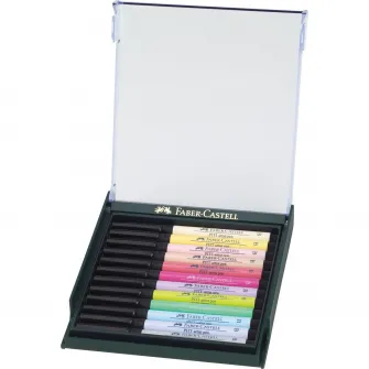Pitt Artist Pen Faber-Castell, nuante pastel (cutie/ 12 culori)