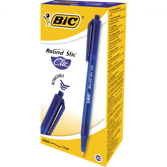 Pix Round Stic Clic albastru box 20