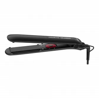 Placa de indreptat parul EasyLiss Karl Lagerfeld SF161LF0, Ceramic Tourmaline, 200 °C, placi inteligente, functie Straight  Curl, incalzire rapida, cablu 1.8m, negrurosu