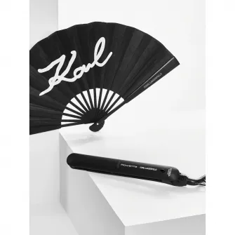 Placa de indreptat parul EasyLiss Karl Lagerfeld SF161LF0, Ceramic Tourmaline, 200 °C, placi inteligente, functie Straight  Curl, incalzire rapida, cablu 1.8m, negrurosu