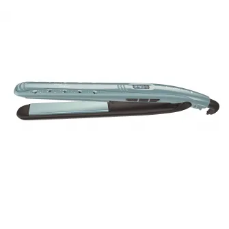 Placa de indreptat parul Remington Wet2Straight S7300, 230°, Invelis ceramic, Incalzire in 15 sec., Placi 110mm, Oprire automata, Husa, Albastru/Negru