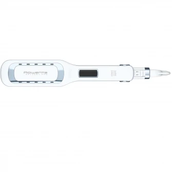 Выпрямитель для волос ROWENTA Wet Dry Pro SF5010F0, нанокерамическое покрытие, ионный генератор, ЖК-экран, 6 уровней температуры, белый/серебристый