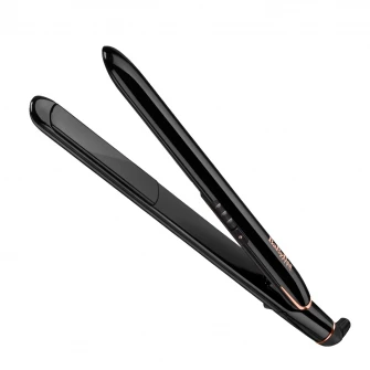 Placa de par BaByliss ST250E Smooth Finish, placi 25x95 mm Titanium-Ceramice, 230 grade, incalzire rapida, Negru