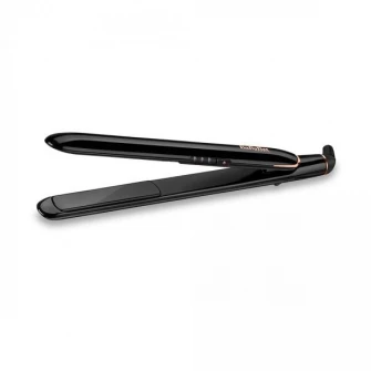 Placa de par BaByliss ST250E Smooth Finish, placi 25x95 mm Titanium-Ceramice, 230 grade, incalzire rapida, Negru