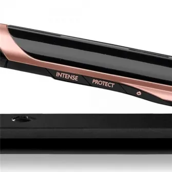 Placa de par BaByliss ST391E Super Smooth, placi Tourmaline-Ceramice, 6 setari temperatura, 235 grade, Ionizare, Negru/Roz