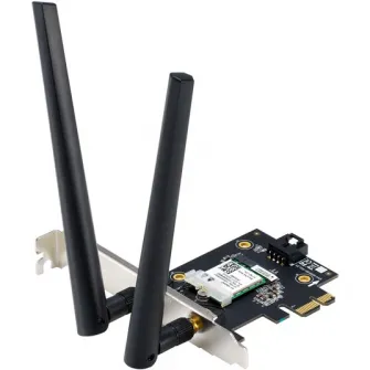 Placa de retea ASUS PCE-AX1800, AX1800, Dual-Band, Wi-Fi 6, PCIe, Bluetooth 5.2, 2 antene Wi-Fi
