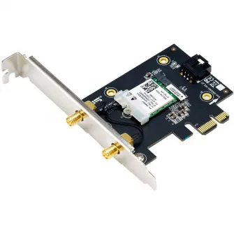 Placa de retea ASUS PCE-AX1800, AX1800, Dual-Band, Wi-Fi 6, PCIe, Bluetooth 5.2, 2 antene Wi-Fi