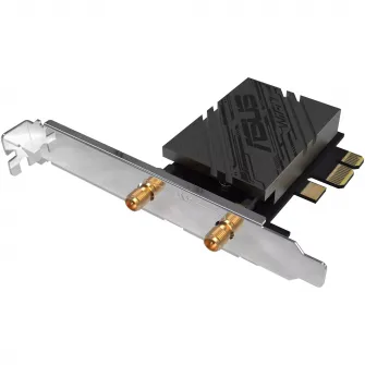 Placa de retea ASUS PCE-BE92BT, BE9400, baza magnetizata, suporta banda de 6GHz, 320MHz, WPA3, Bluetooth 5.4, compatibilia doar cu placile de baza Intel