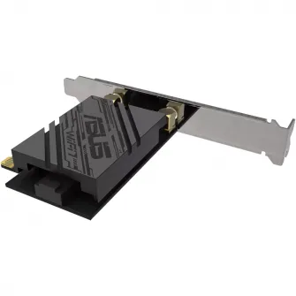 Placa de retea ASUS PCE-BE92BT, BE9400, baza magnetizata, suporta banda de 6GHz, 320MHz, WPA3, Bluetooth 5.4, compatibilia doar cu placile de baza Intel