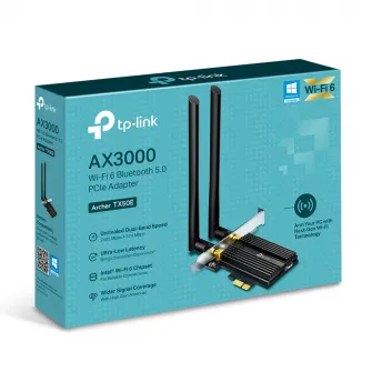 Placa de retea TP-Link Archer TX50E, AX3000, Wi-Fi 6, Bluetooth 5.0 PCle