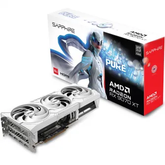 Placa video SAPPHIRE PURE AMD RADEON™ RX 9070 XT GAMING OC, 16GB GDDR6, 256-bit