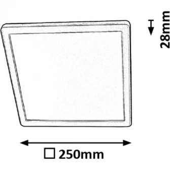Plafoniera LED integrat Rabalux Lambert, 15W, 1500 lm, lumina alba naturala (4000K), IP44, 250x250 mm