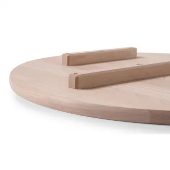 Planseta pizza Hendi, cu caneluri pentru a ajuta taierea in 6 parti egale, lemn de fag brut, 50 cm