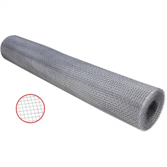 Plasa din sarma galvanizata Evotools 653010, 0.45 mm grosime, 1 m latime, 12 m lungime, 3.2x3.2 mm pas ochi