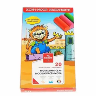 Plastilina KOH-I-NOOR, 20 culori, cutie cartonata, 400g