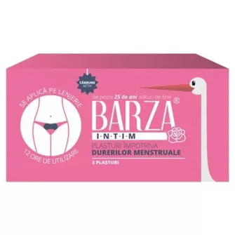 Plasturi impotriva durerilor menstruale Barza, 3 bucati