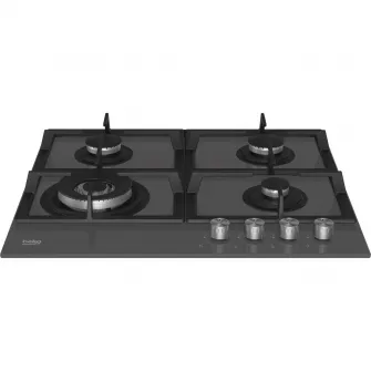 Plita incorporabila Beko HILW64225SZG, Gaz, 4 Arzatoare, Arzator Wok, 60 cm, Gri Zara