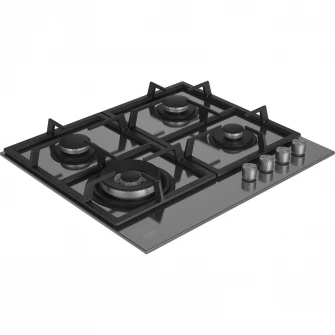 Plita incorporabila Beko HILW64225SZG, Gaz, 4 Arzatoare, Arzator Wok, 60 cm, Gri Zara