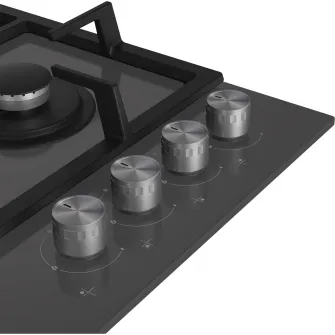 Plita incorporabila Beko HILW64225SZG, Gaz, 4 Arzatoare, Arzator Wok, 60 cm, Gri Zara