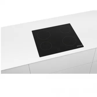 Plita incorporabila Bosch PKE61RAA2E, Vitroceramica, 4 zone de gatit, TouchSelect, HighSpeed, 60 cm, Negru