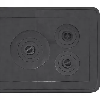 Plita pentru soba Evotools 660090, cu 3 ochiuri, rama fixare, 622x540 mm, Fonta