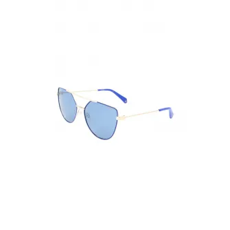 Polaroid, Ochelari de soare aviator, cu lentile polarizate, Auriu/Albastru royal, 58-17-140 Standard