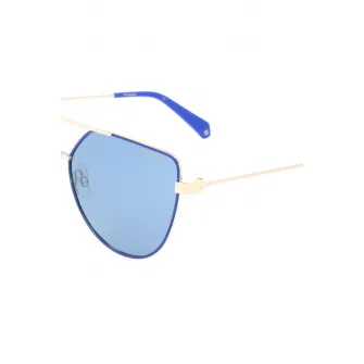Polaroid, Ochelari de soare aviator, cu lentile polarizate, Auriu/Albastru royal, 58-17-140 Standard