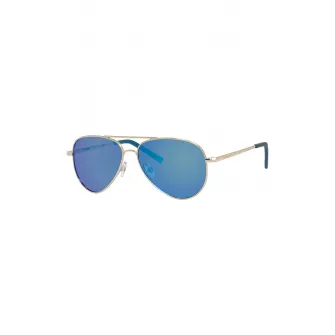 Polaroid, Ochelari de soare aviator polarizati, Auriu/Albastru, 52-12-135 Standard
