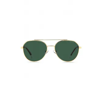 Polaroid, Ochelari de soare aviator polarizati, Auriu, Verde inchis, 56-17-145